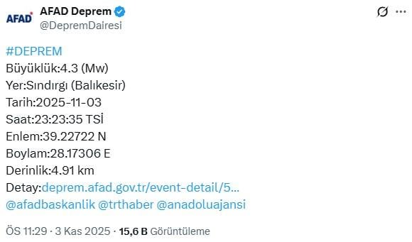 Balıkesir Sındırgı'da 4.3 büyüklüğünde deprem 3 balikesir sindirgi da 4 3 buyuklugunde deprem 19215907 6199 m