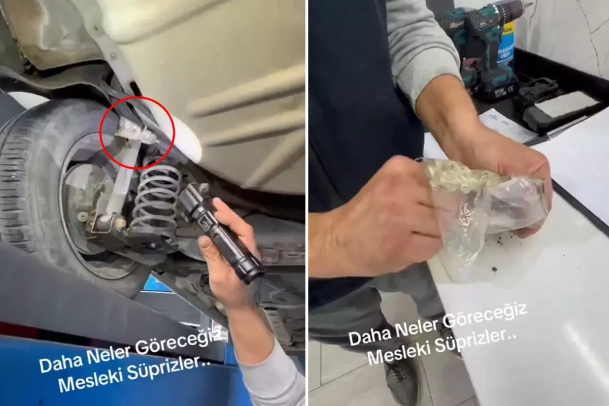 Ekspertiz uzmanı şok: Şaseye bağlı kelepçeli poşetten çıkana bakın