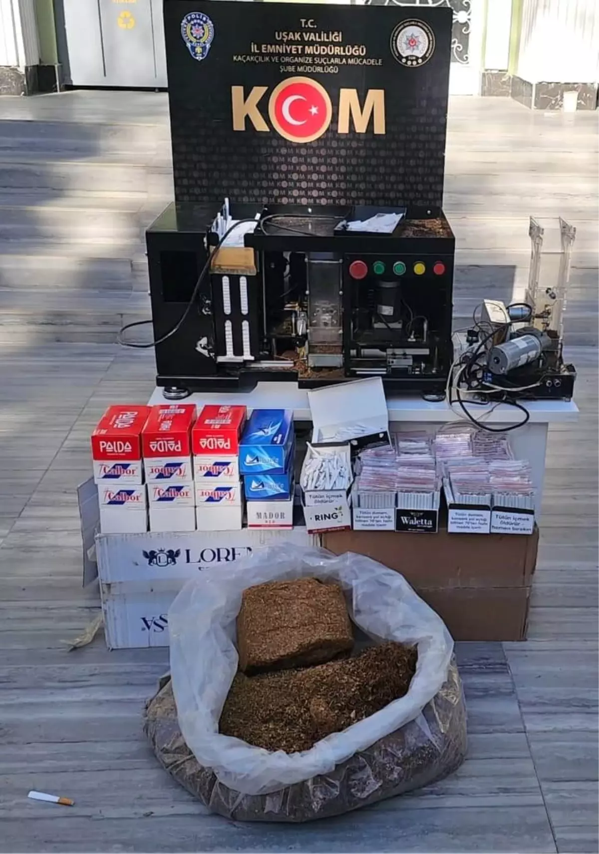 Uşak'ta Kaçak Tütün ve Makaron Operasyonu