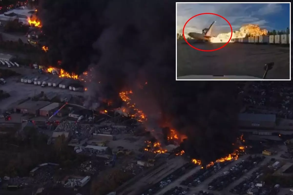 ABD&apos;yi ayağa kaldıran kaza kamerada! Kargo uçağı bomba gibi patladı