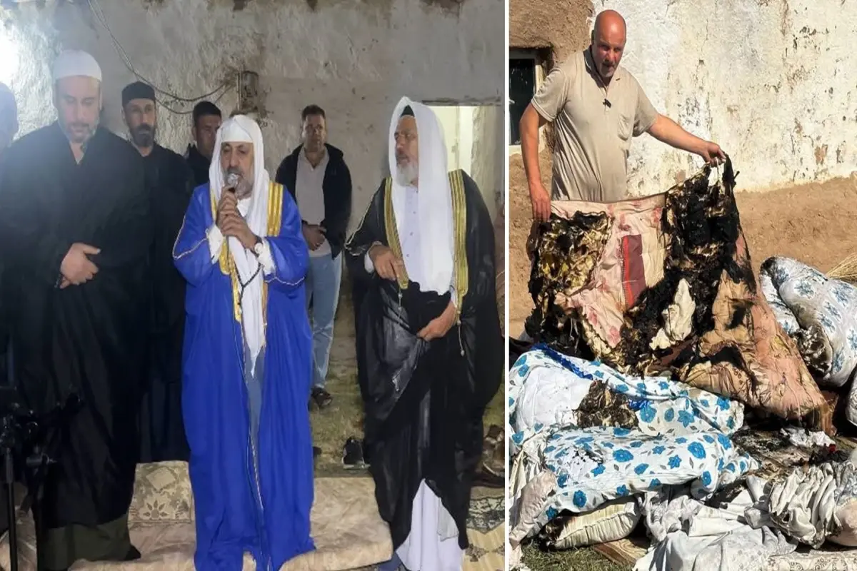 Yüzlerce kişi sabaha kadar dualar edip zikir çekti, sönmeyen ateş söndü