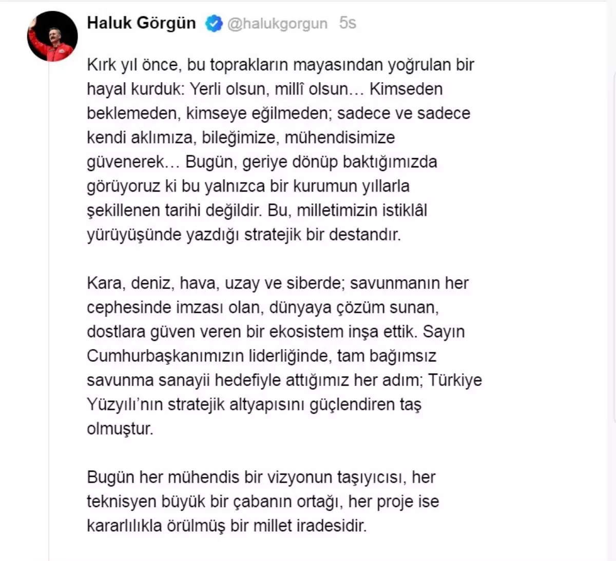 Haluk Görgün, SSB'nin 40'ıncı yılını kutladı