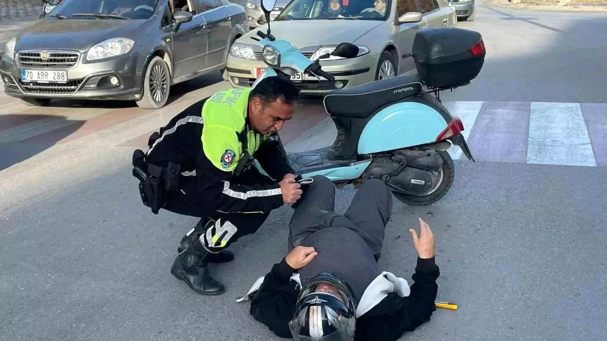 Karaman'da Motosiklet Kazası: Sürücü Yaralandı