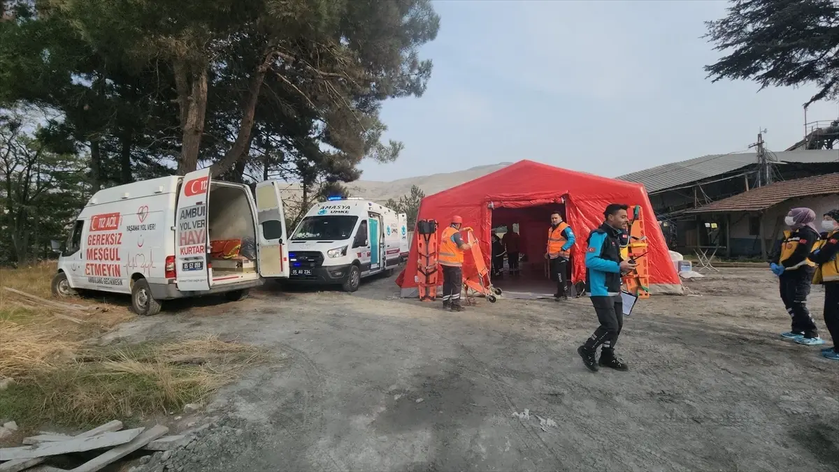 Suluova'da Maden Kazası Tatbikatı Gerçeği Aratmadı