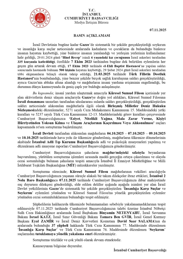 Türkiye'den Netanyahu'nun da aralarında bulunduğu 37 İsrailli yetkili hakkında yakalama kararı 5 turkiye den netanyahu nun da aralarinda bulundugu 19230770 9003 m