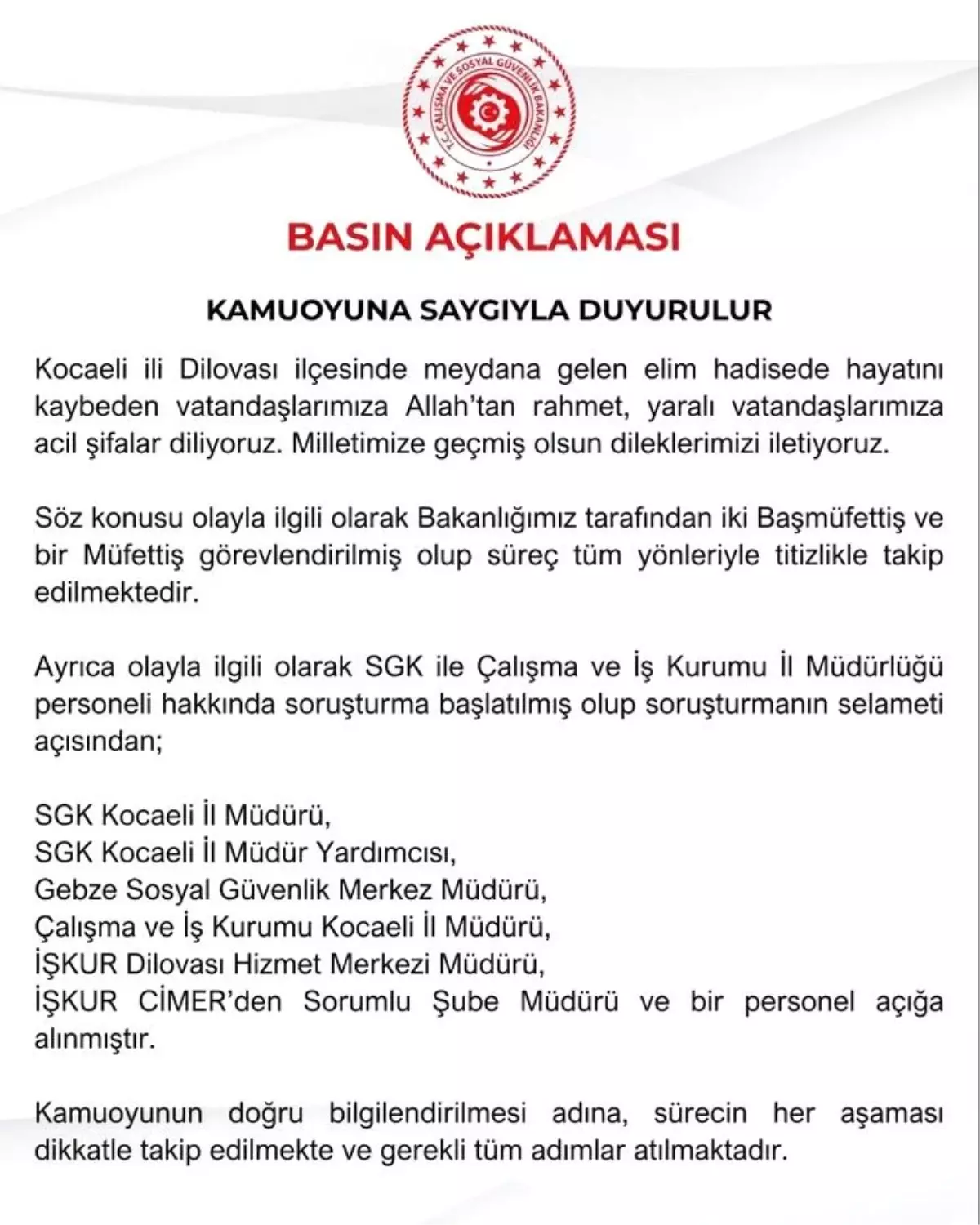 Kocaeli'deki Yangın Sonrası 7 Kişi Açığa Alındı