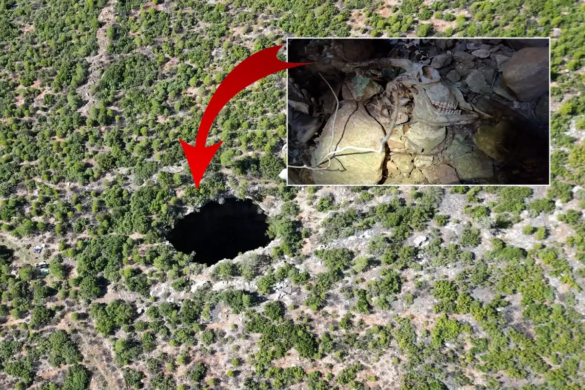 Fenomen 'İnersen çıkamazsın' denilen 90 metrelik çukura girdi! Aşağıda gördükleri korkunç