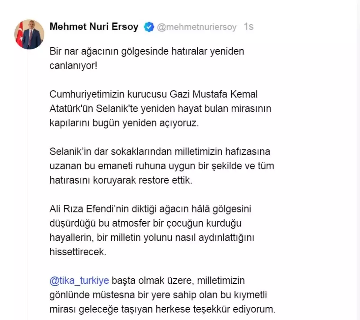 Selanik Atatürk Evi Restorasyonu Tamamlandı