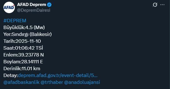 balikesir in sindirgi ilcesinde 4 5 buyuklugunde 19236797 3059 m