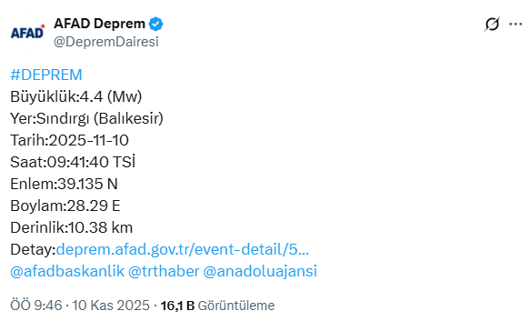 Balıkesir Sındırgı'da 4.4 büyüklüğünde bir deprem daha 3 balikesir sindirgi da 4 4 buyuklugunde bir deprem 19237142 7764 m