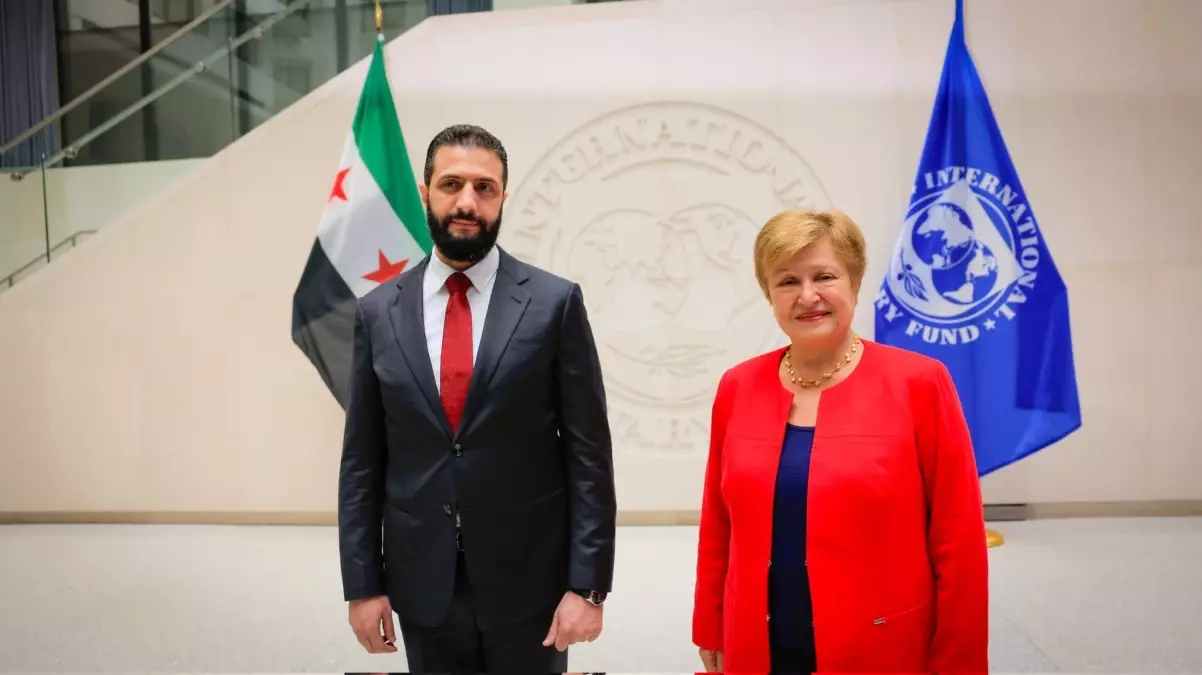 Suriye Cumhurbaşkanı Ahmed Şara, IMF Başkanı ile Görüştü