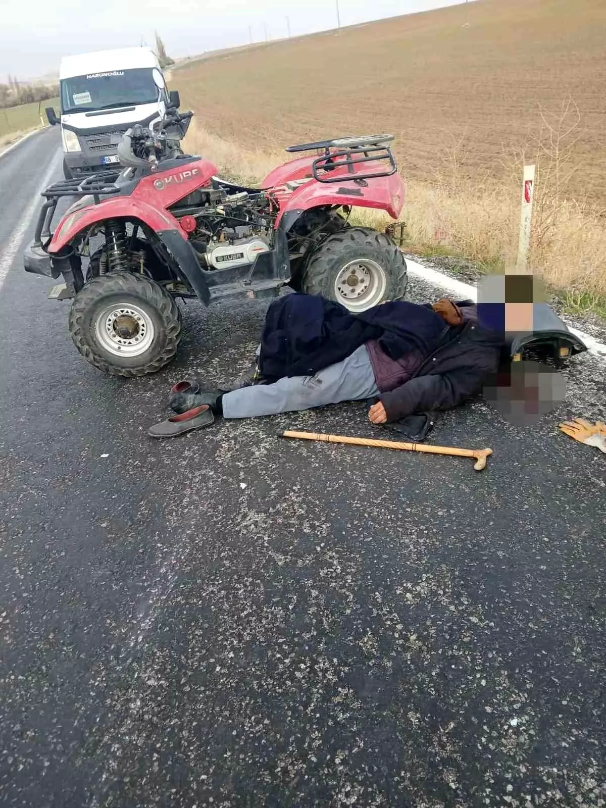 Aksaray'da 89 Yaşındaki Adam ATV ile Kaza Geçirdi