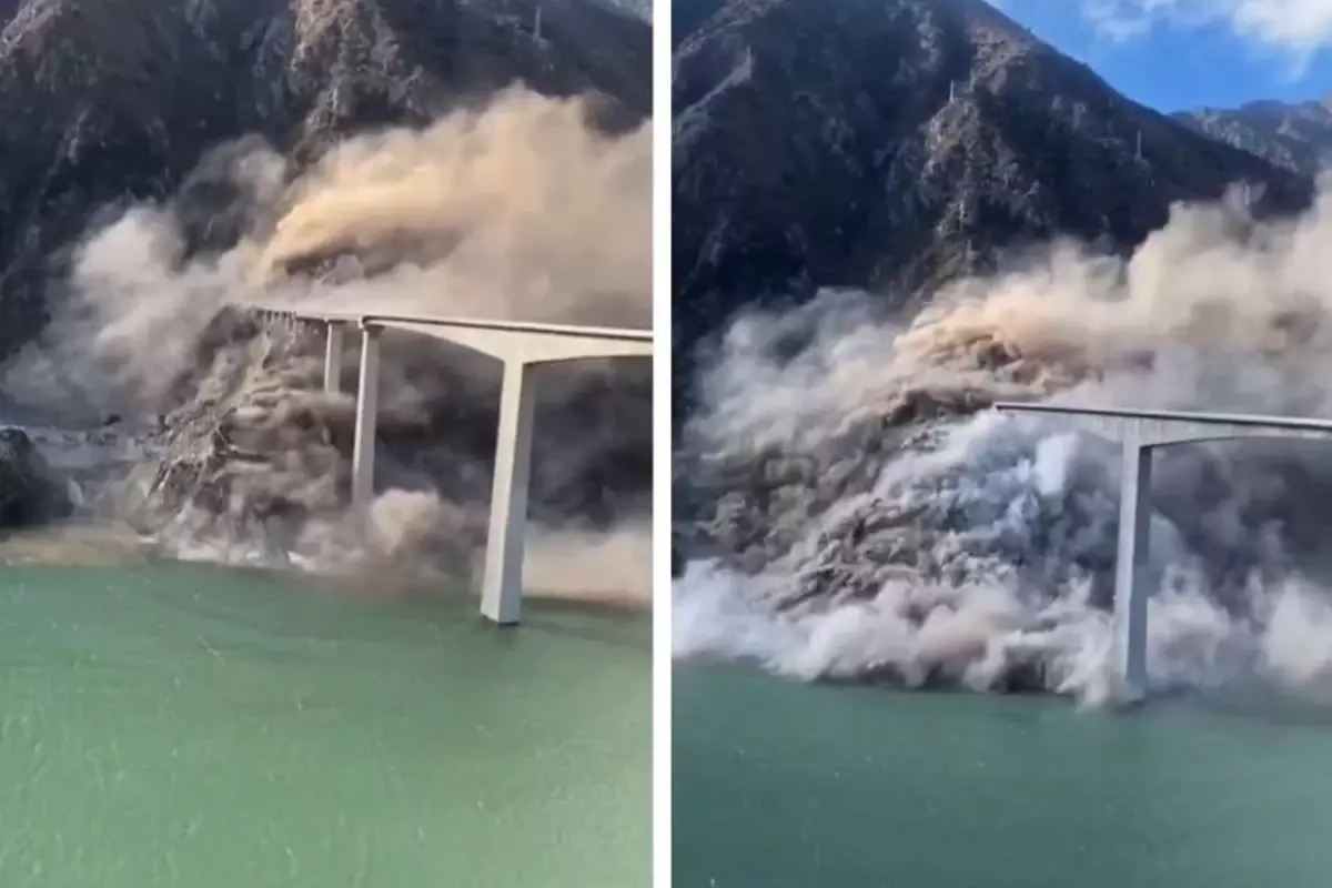 Çin'de Hongqi Köprüsü'nde kısmi çökme meydana geldi