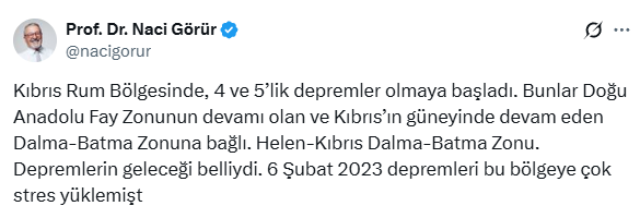 Three consecutive frightening earthquakes in the Mediterranean! Jet statement from Naci Görür