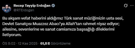 Famous artist Muazzez Abacı passed away at the age of 78