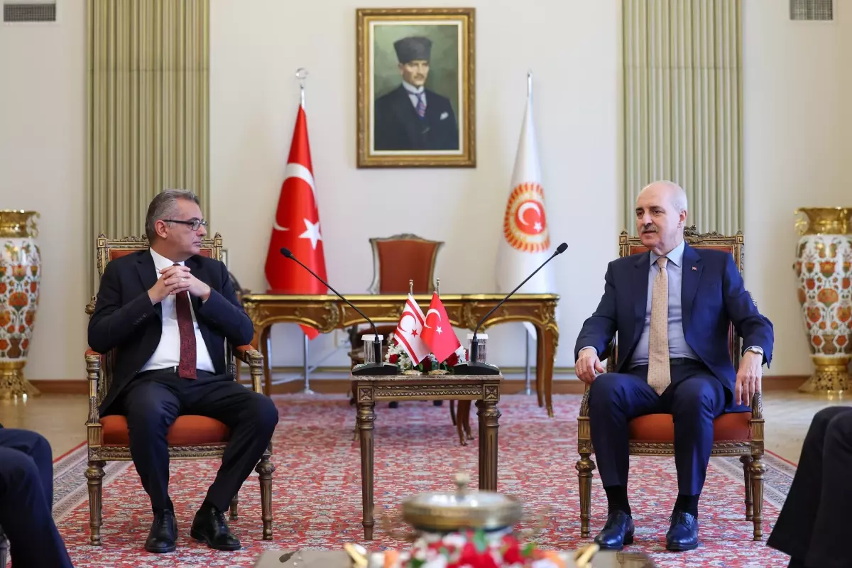 TBMM Başkanı Kurtulmuş, KKTC Cumhurbaşkanı Erhürman ile bir araya geldi