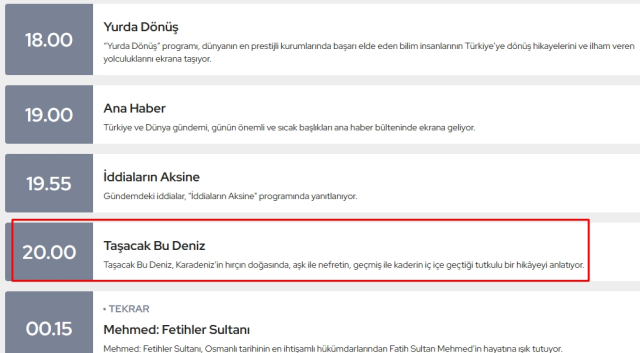 Bu akşam Taşacak Bu Deniz yayınlanacak mı? Taşacak Bu Deniz bu akşam var mı yok mu?