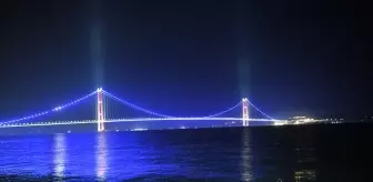 Dünya Diyabet Günü'nde 1915 Çanakkale Köprüsü Mavi Işıklarla Aydınlatıldı