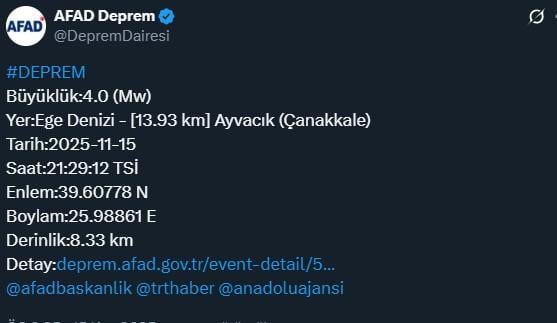 ege denizi nde 4 buyuklugunde deprem 19257665 1283 m