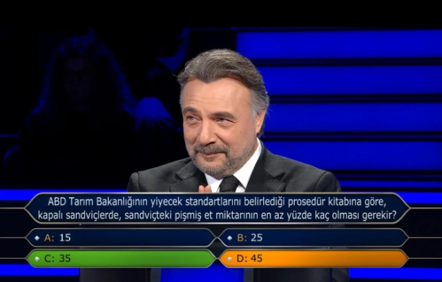 ABD Tarım Bakanlığının yiyecek standartlarını belirlediği prosedür kitabına göre kapalı sandviçlerde sandviçteki pişmiş et miktarının en az yüzde kaç? ABD Tarım Bakanlığının yiyecek standartlarını belirlediği prosedür kitabına göre kapalı sandviçlerde sandviçteki pişmiş et miktarının en az yüzde kaç?