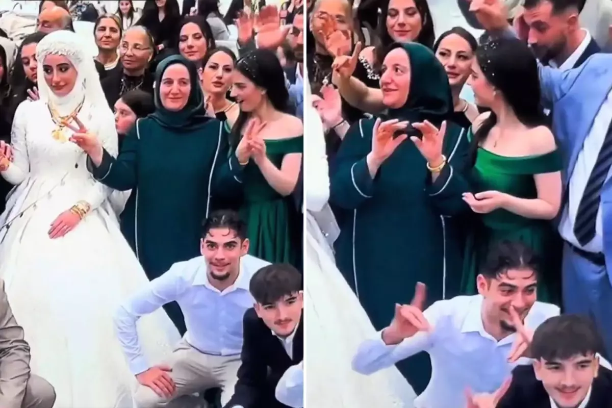 Herkesin bozkurt işareti yaptığı düğüne damga vuran anne: Kızı müdahale etti