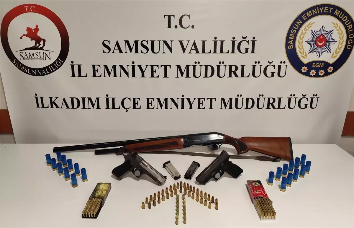 Samsun'da Ruhsatsız Silah ve Fişek Ele Geçirildi