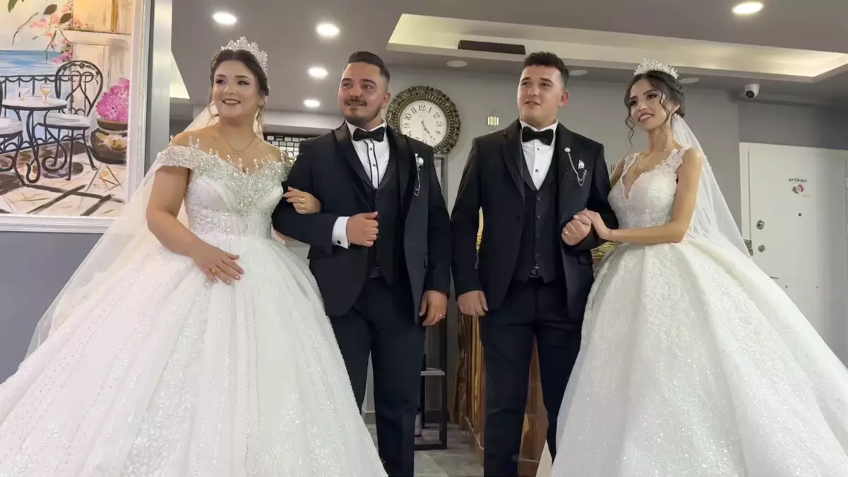 Aynı Gün Düğün Yapan Kardeşler Geleneği Sürdürdü