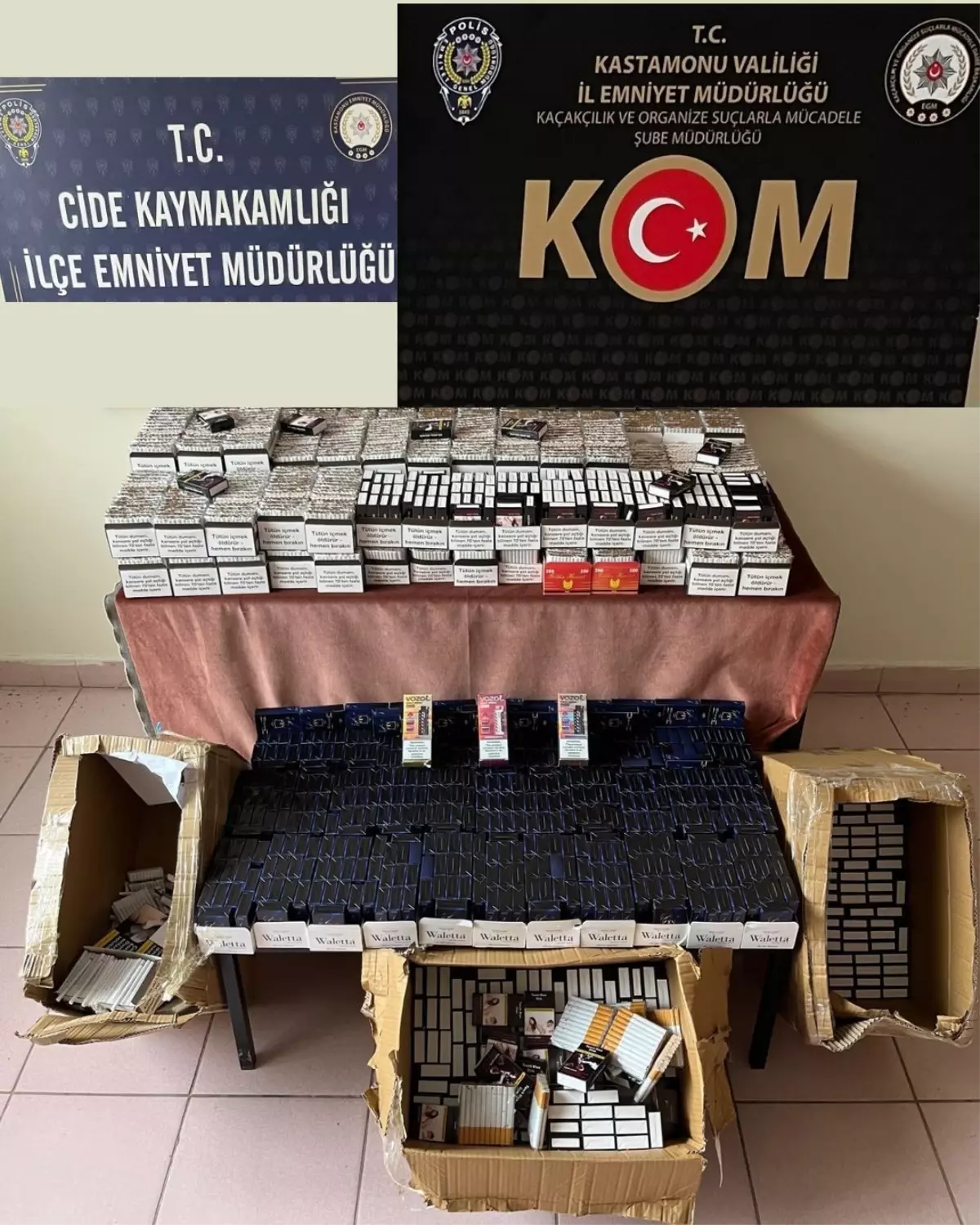 Cide'de Tütün Kaçakçılığı Operasyonu: 61 Bin Makaron Ele Geçirildi