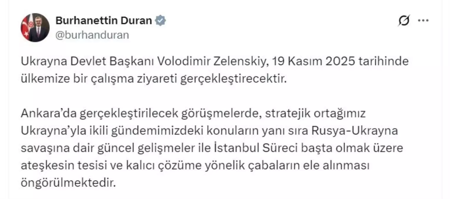 Ukrayna Devlet Başkanı Zelenskiy Türkiye&apos;ye Çalışma Ziyareti Gerçekleştiriyor