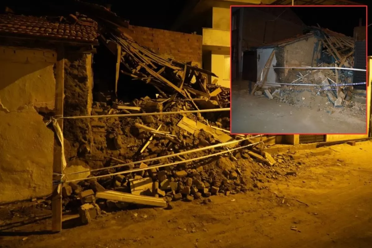 Balıkesir'de metruk bina çöktü