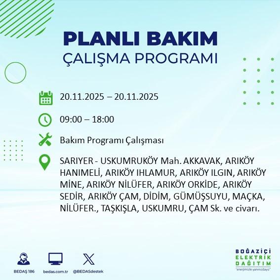İstanbul planlı bakım çalışması hangi ilçelerde var, planlı bakım ne zaman bitecek?