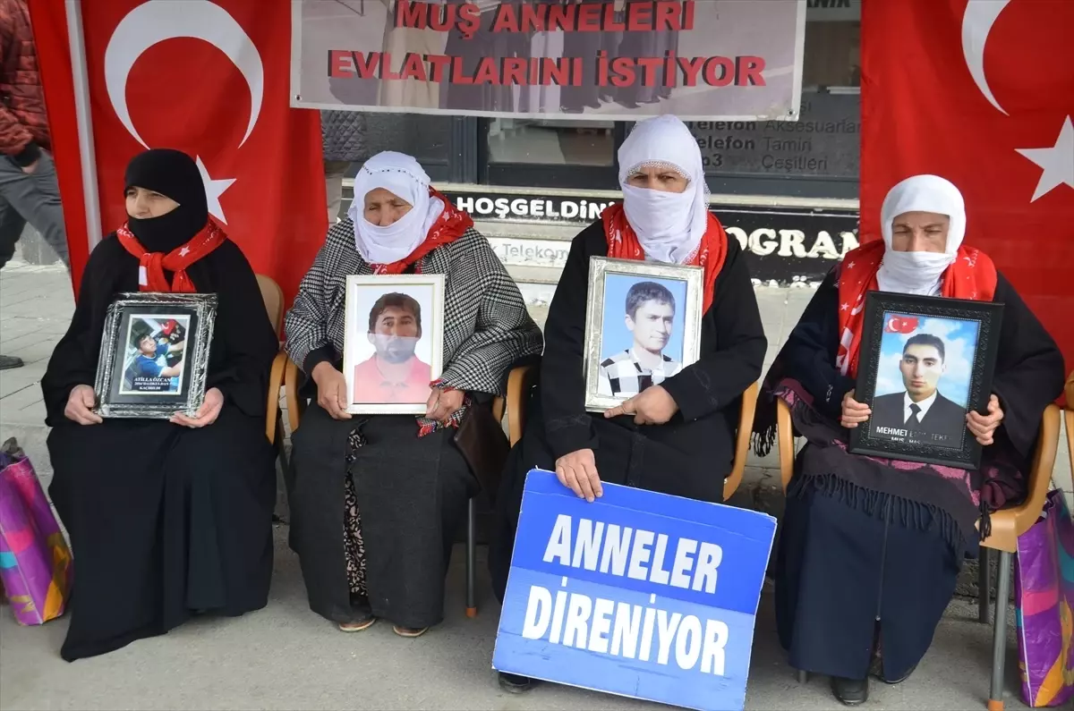 Muş'ta Ailelerin PKK Kaçırılan Çocukları İçin Eylemi Devam Ediyor
