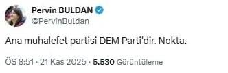 Pervin Buldan quickly deleted her post about CHP, which she referred to as 'Period'