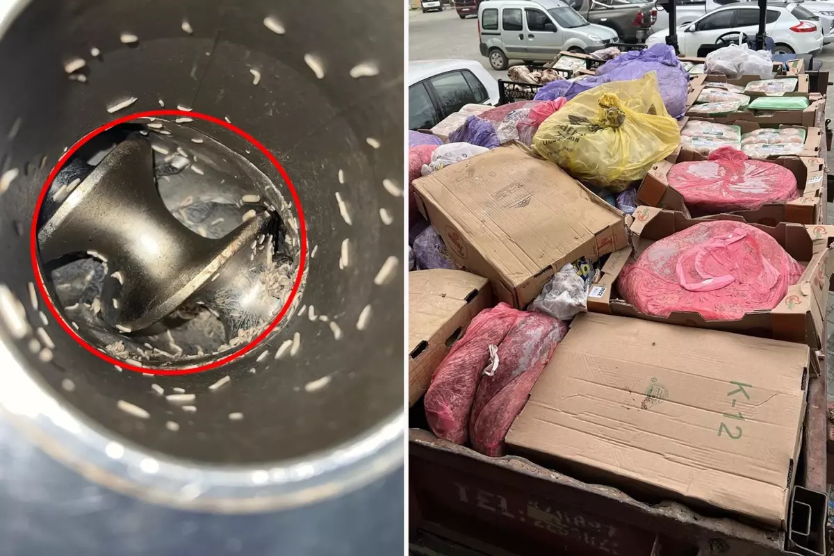 Şarküteriden kurtlanmış kıyma makinesi çıktı