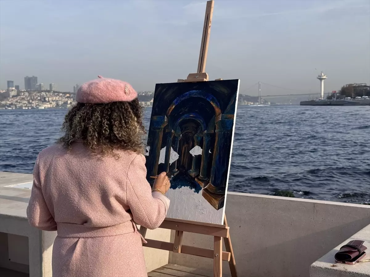 Öğretmenler Kız Kulesi'nden İstanbul'u tuvallerine yansıttı