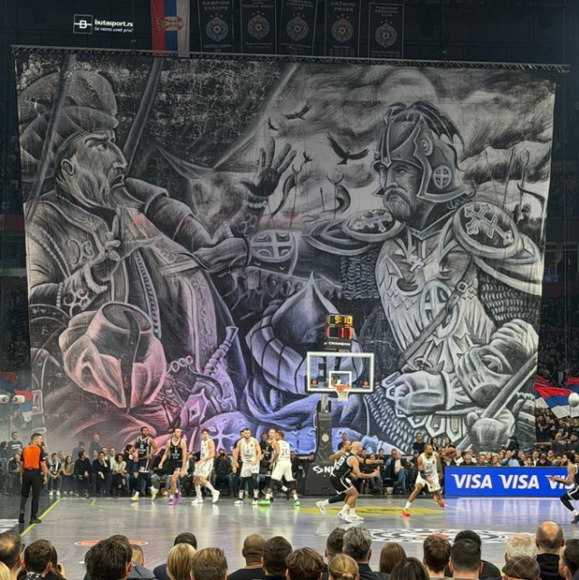 Scandalous banner at the Partizan–Fenerbahçe match