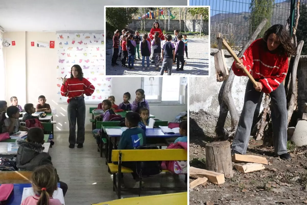 25 yaşındaki Derya öğretmen, okulunun hem müdürü hem öğretmeni hem de hizmetlisi