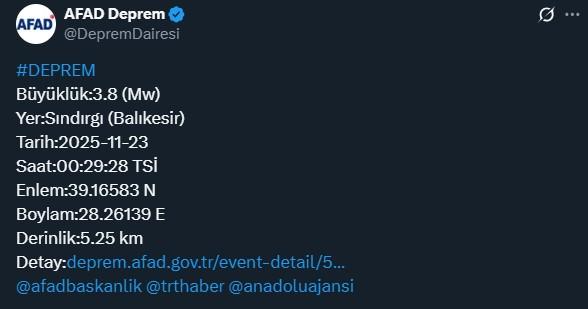 Balıkesir shook again! Scary earthquake at midnight