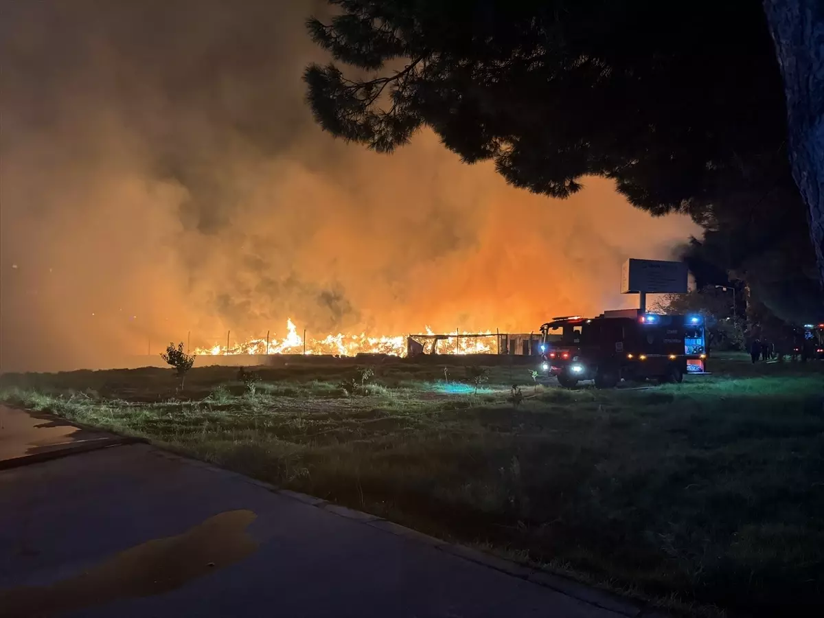 Menemen'de Çöp Depolama Alanında Yangın Çıktı