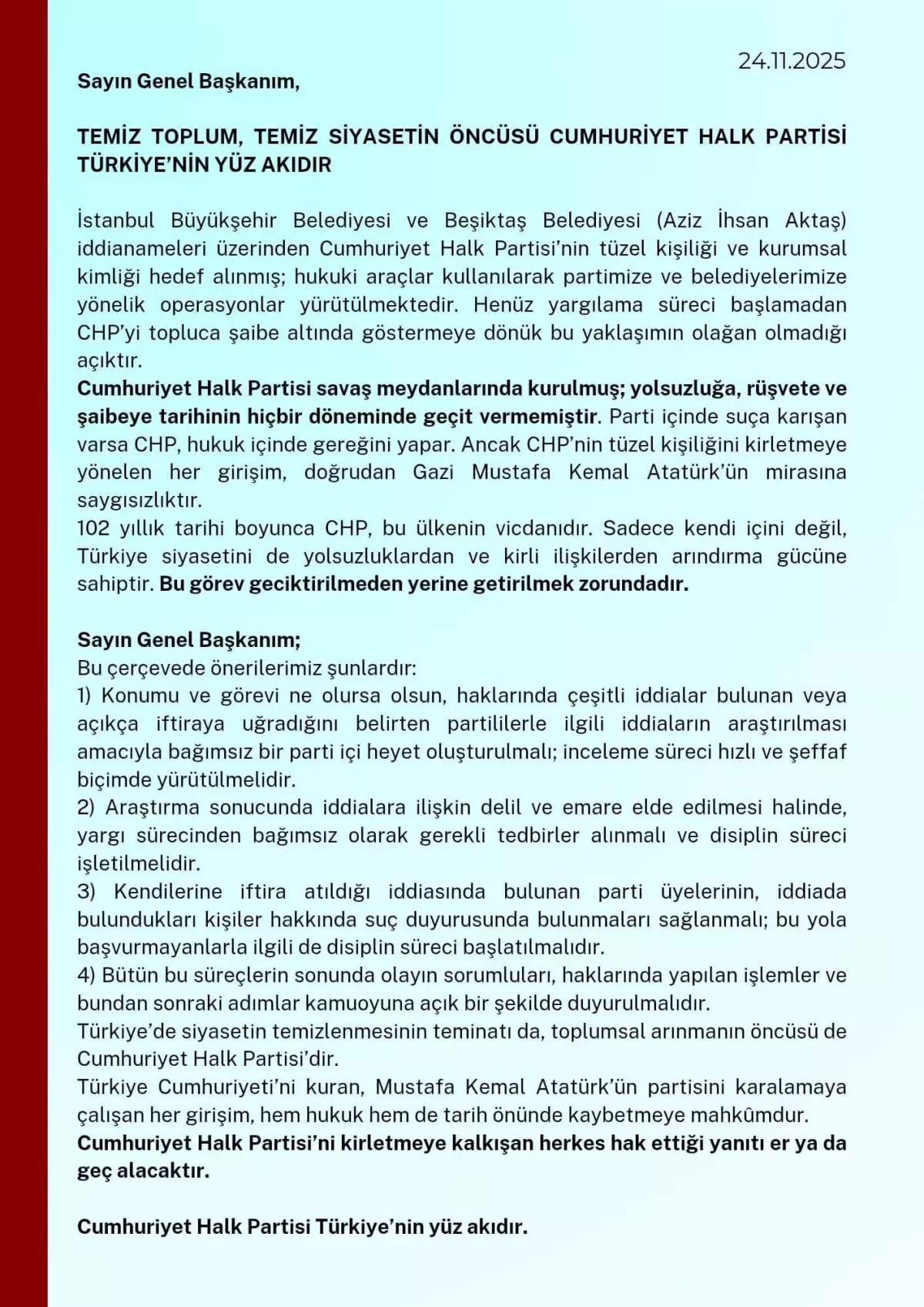 CHP'li Eski Milletvekillerinden Temiz Siyaset Çağrısı