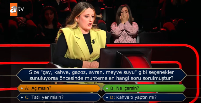 She said goodbye to Millionaire in the first minute! The question she was eliminated by created a cold shower effect in the studio