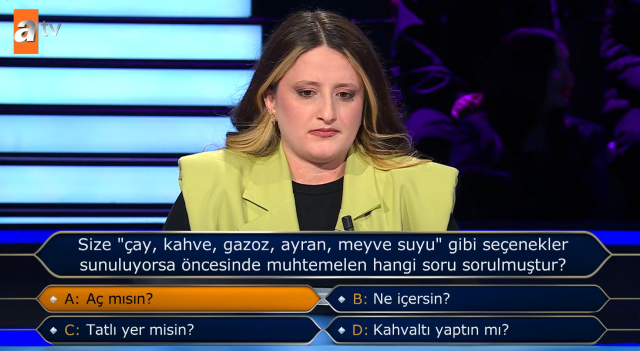 She said goodbye to Millionaire in the first minute! The question she was eliminated by created a cold shower effect in the studio