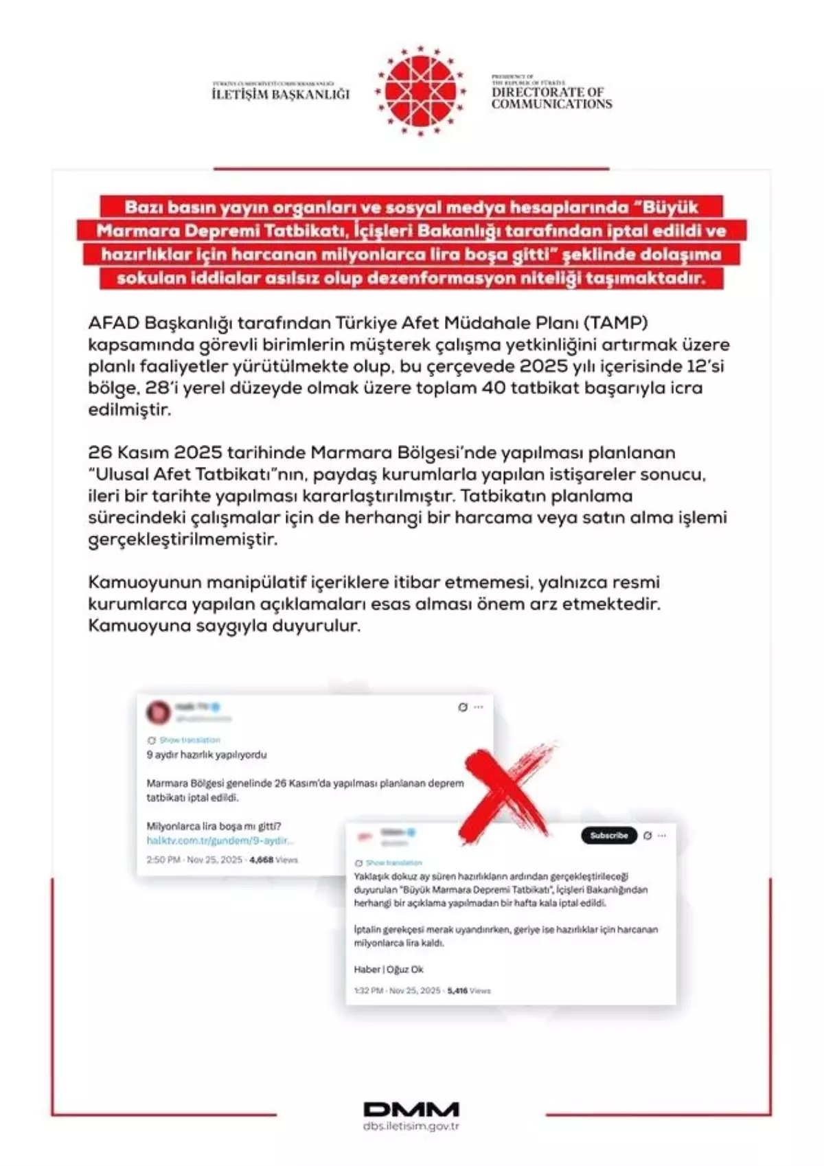 Büyük Marmara Depremi Tatbikatı İptal Edildi İddiaları Yalanlandı