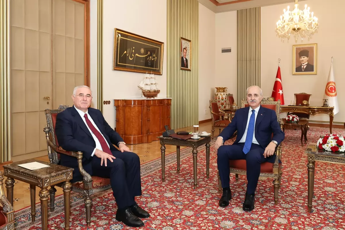TBMM Başkanı Numan Kurtulmuş, Kamu Başdenetçisi Mehmet Akarca'yı Kabul Etti