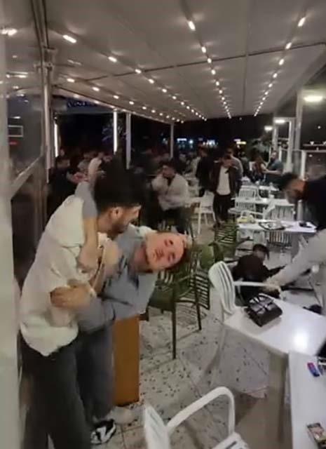 Fight Between Young People in a Café in Mersin