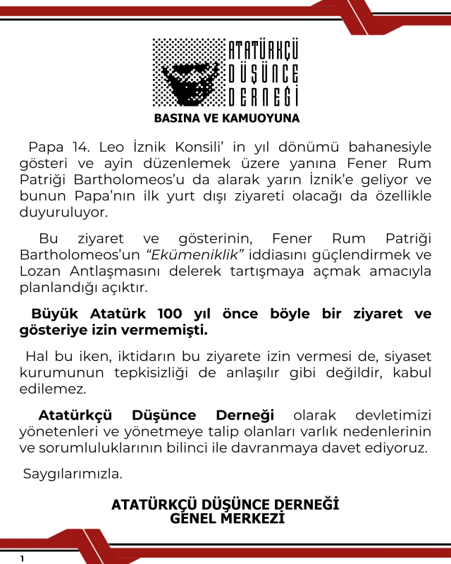 Atatürk, Papa'nın İznik'i ziyaretine izin vermedi mi? Atatürk, Papa'nın İznik'i ziyaretine izin vermedi mi?