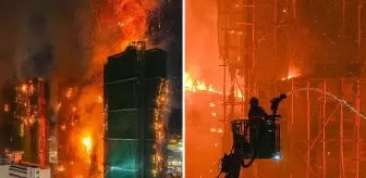 Hong Kong'daki yangın faciasından gelen görüntüler korkunç