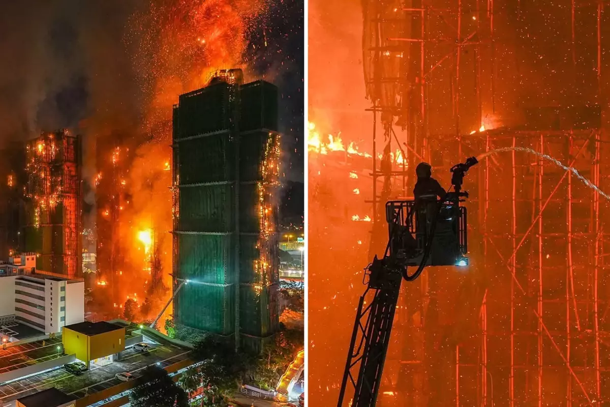 Hong Kong'daki yangın faciasından gelen görüntüler korkunç