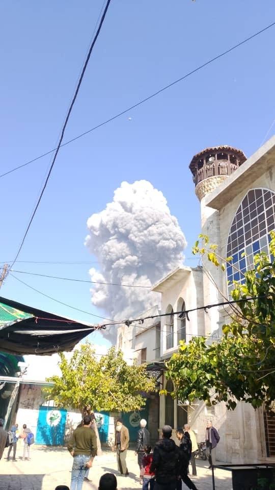Severe explosion in Idlib! Smoke is rising from the area