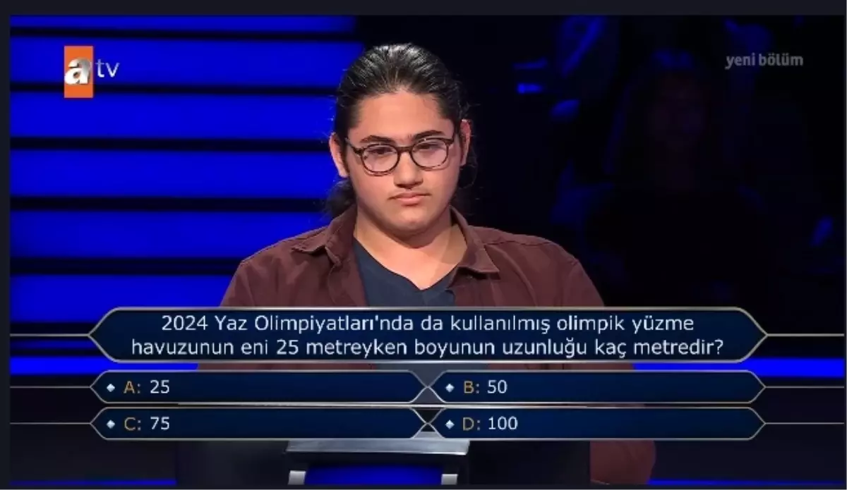 2024 Yaz Olimpiyatlarında da kullanılmış olimpik yüzme havuzunun en 25 metreyken boyunun uzunluğu kaç metredir?